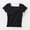 Black women's ribbed t-shirt a1, variant on Women's Ribbed T-Shirt Square Neck Short Sleeve Casual Basic Top Solid Color Tee Vacation Travel Fashion Clothes, White S