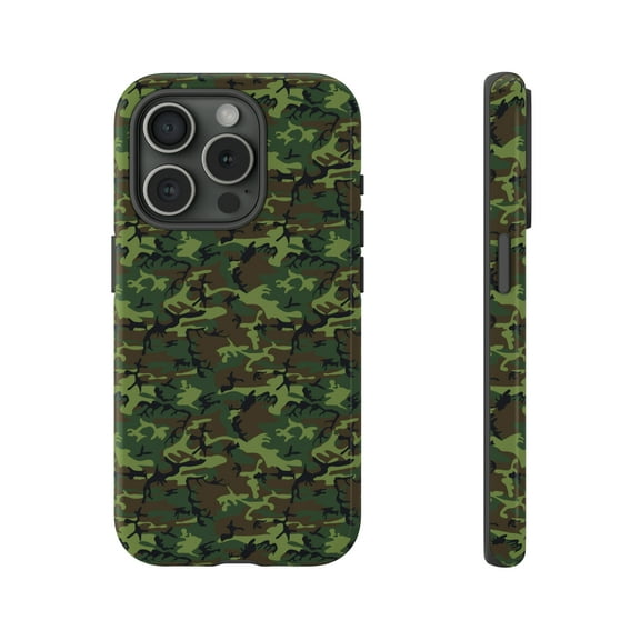 Green & Brown Camouflage Tough iPhone 15 Case-iPhone 14-iPhone Case-iPhone