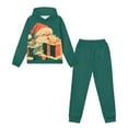 thumbnail image 5 of DISNIMO Green Christmas Santa Claus Hoodie Kids 8-9 Girls Clothes Hoodies Kids 2 Piece Outfits Girls Casual Hooded Sweatshirt And Pants Set for Girls Comfrt Hoodie Set Travel Hoodie with Pockets, 5 of 7