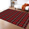 thumbnail image 2 of Fashion Buffalo Red Scottish Plaid Area Rugs Modern Geometric White Lines Stitching Large Rug Indoor Non Slip Room Sofa Living Bedroom Home Decor Floor Mats 5x6 Carpet Non-slip, 2 of 5
