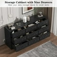 thumbnail image 3 of Yiwa Commode Moderne à 9 Tiroirs, Coffre de Chambre de 63 Pouces avec Prise de Courant Intégrée, Rangement pour Salon, 3 of 6