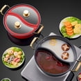 thumbnail image 2 of Yinyang Hot Pot Yuanyang Pot, Non-Stick Skillet Wok Shabu Shabu Hot Pot With Divider And 2 Lid, Dual Sided Nonstick Frying Pan, Stew Pot Soup Cookware[Energy Class A], 2 of 8