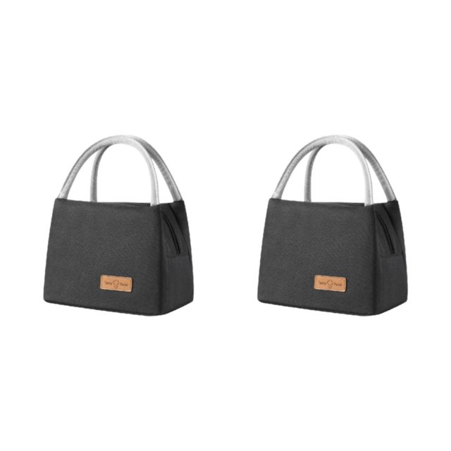 ZheElen Pack Lunch avec Sac Bento de Confiance Conçu pour Grande Capacité Large + Noir 2Set