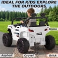 thumbnail image 5 of Ktaxon 12V Kids Electric Ride On Car w/ Parent Remote Control, Bluetooth, Lights, 3 Speeds, Powered Wheel Ride On Toy for Boys & Girls Ages 2-6, White, 5 of 9