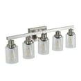 thumbnail image 2 of 5-Light Bathroom 31" Vanity Light Fixture Brushed Nickel Finish with Clear Glass Shades, Perfect for Bathroom, Vanity, and Dressing Area Lighting, 2 of 9