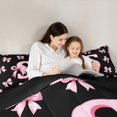 thumbnail image 5 of Castle Fairy Alphabet Bowknot Pink Bow Reversible 3-Piece Comforter Sets for Girls, Full Size, 5 of 7