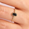 thumbnail image 4 of Jewelerix Antique-Style Oval Black Stone Engagement Ring for Women, 14K Gold Vermeil Band with Diamond Accents, Dainty Promise Ring, 4 of 7