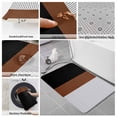 thumbnail image 6 of Black Brown Bath Mat 3 Piece Bathroom Rug Set, Contemporary Striped Boho Art Non Slip Bath Rug Contour Mat and Toilet Lid Cover, Absorbent Shower Mats Soft Bath Rugs and Mats Sets, 6 of 8