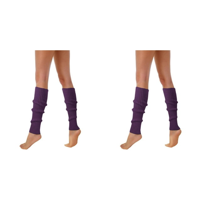 (2-Pack) Rinsvye 80S 90S Leg Warmers Boot Socks for Women for Women Neon Ribbed Socks for Women Leg Socks Stylish Accessories Slipper Socks for Women Colorful Fluorescent Wool Knitted Sock Sleeves