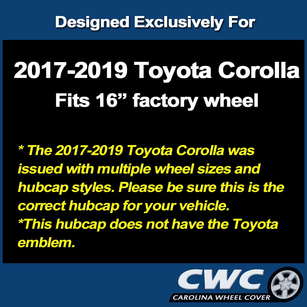 Premium Hubcap Set for Toyota Corolla 2017-2019 - Replacement 16-inch Wheel Covers