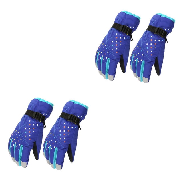 Guantes de nieve gruesos para mujer Bewildely 2piezas Azul