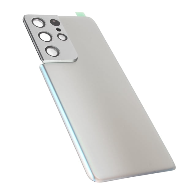 Replacement Back Glass, Pre Cut Tape Phone Rear Glass Door Stable Professional Installation for S21 Ultra 5G Black,Silver