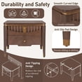 thumbnail image 5 of Christopher Knight Home 2-Drawer Nightstand, Bedside Table with Gold Metal Button Handles, Brown, 5 of 11