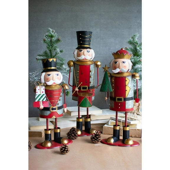 Kalalou Inc Set Of Three Painted Metal Nutcrackers - One Each Design
