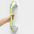 thumbnail image 2 of SAFETY+BEAUTY Suction Shower Grab Bar, Bath Tub Handle with Indicator, Anti-Slip Grip, Metallic Silver Dual Tone (Yellow, 17 inch), 2 of 6