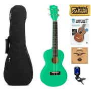 Oscar Schmidt OU1CSFG Concert Ukulele, Surf Green, Basswood, w/ Book Bundle