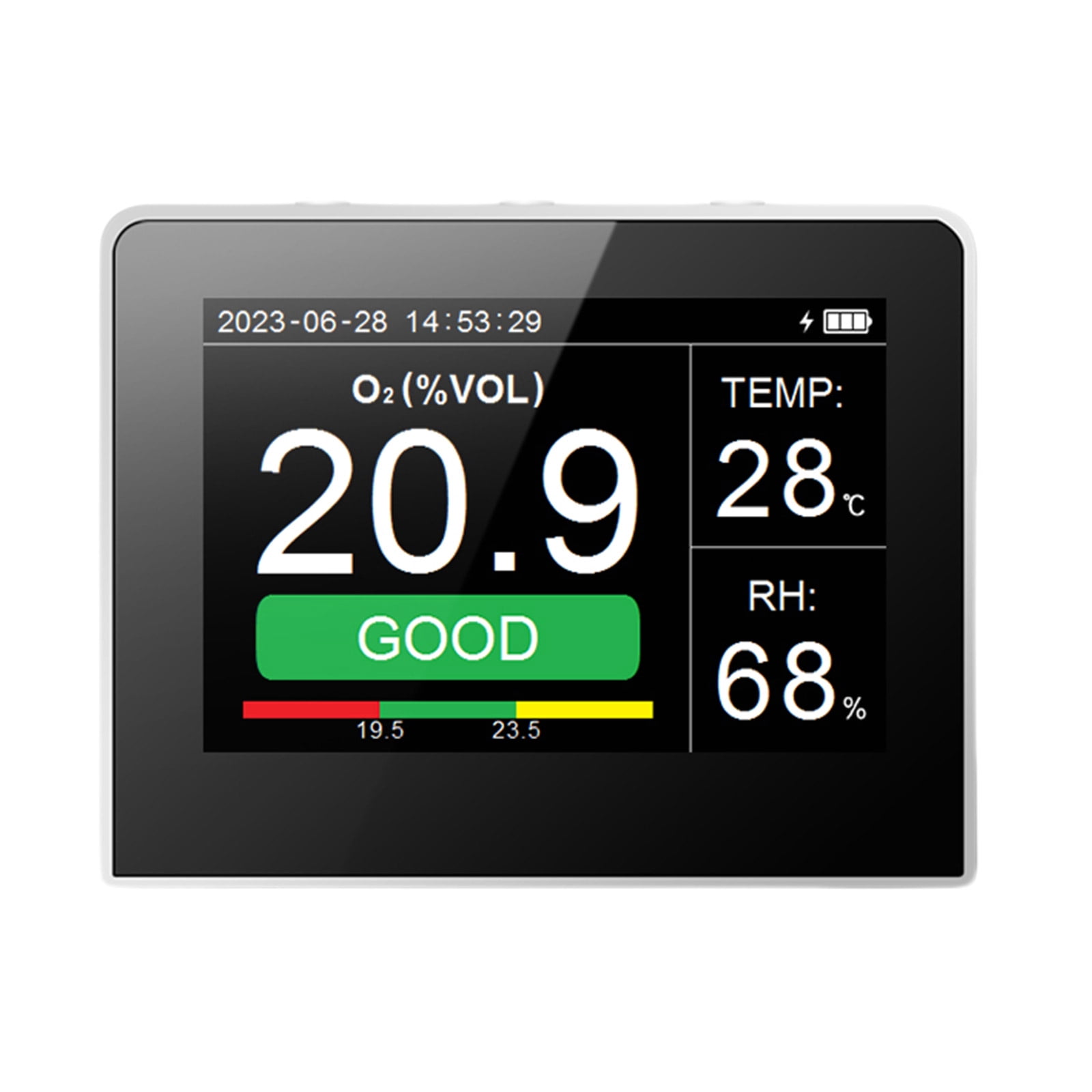 FEAMOS Handheld O2 Concentration Detector Air Monitors Temperature Humidity Detection For Indoor Environment