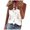 Beige, variant on Womens Summer Tops Casual Solid Ruffle Collar Long Sleeve Ruffle Shirt Blouse V-Neck Sleeveless Shirt Tops
