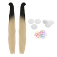 thumbnail image 2 of Trenzas de casco con coletas de alambre de alta temperatura, color degradado Beige, 2 of 9