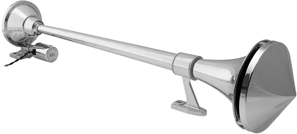 VIXEN HORNS VXH1168C Train Air Horn Kit - Chrome Plated Trumpets, Waterproof For Truck/Boat