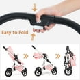 thumbnail image 3 of LINLUX 2 in 1 Baby Stroller w/ Diaper Bag & Big Wheel, Infant Pushchair, 23 Pounds, Pink, 3 of 7