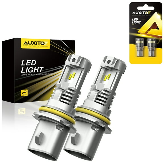 AUXITO 9007 Headlamp Bulb, 12000LM Per Set 6500K Xenon White and 194 168 T10 LED Bulbs White,Total 4 Bulbs
