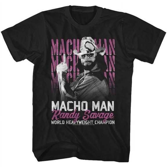 Macho Man Heavyweight Champ Black Adult T-Shirt 2Xlt