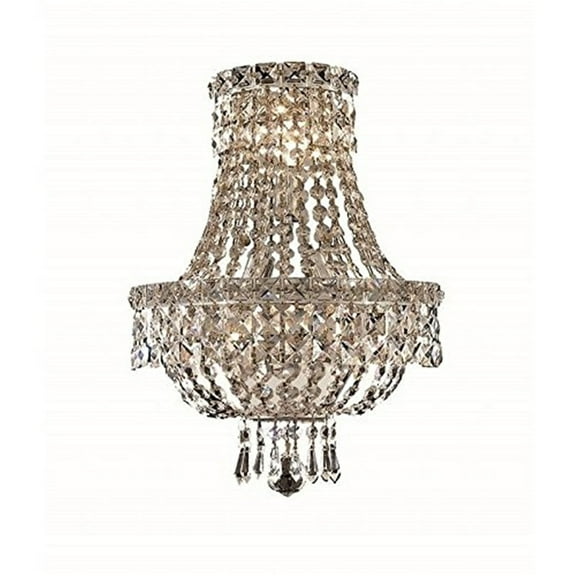 Elegant Lighting Tranquil 12" 3 Light Royal Crystal Wall Sconce