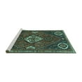 thumbnail image 2 of Ahgly Company Machine Washable Indoor Square Persian Turquoise Blue Traditional Area Rugs, 5' Square, 2 of 4