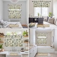 thumbnail image 6 of Palm Tree Kitchen Curtains Sets for Windows 36 Inch Length, Sage Green Tropical Nature Plant Watercolor Rod Pocket Window Treatments Tier Curtains and Valances Set for Bedroom/Bathroom, 6 of 8