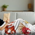 thumbnail image 3 of Crabs Soft Flannel Fleece Throw Blanket, Illustration of Sea Animals Like Crab Hermit Crab Lobster Shells Shrimp Print, Cozy Plush for Indoor and Outdoor Use, 60" x 80", Orange Yellow, by Ambesonne, 3 of 5