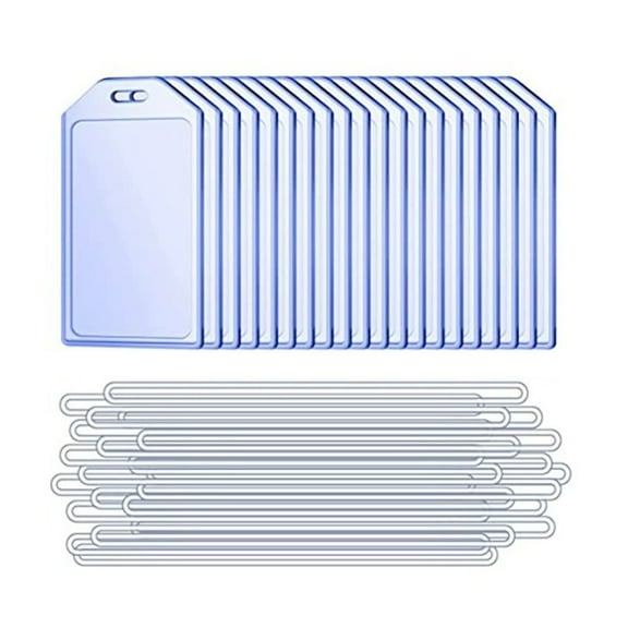 Travel Luggage Tags 10 Pack Waterproof Clear PVC Suitcase Identification