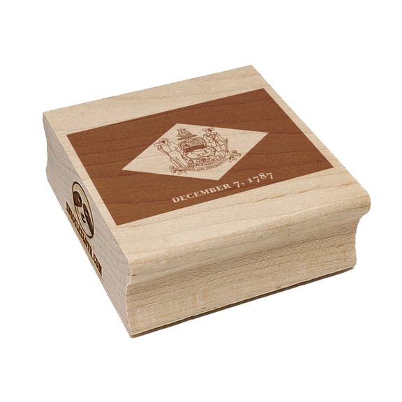 Delaware State Flag Square Rubber Stamp Stamping Scrapbooking Crafting - Large 2.75in
