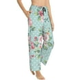 thumbnail image 2 of Disketp Vintage Floral Print Women'S Comfy Pajama Pants Casual Drawstring Palazzo Lounge Wide Leg Pants, 2 of 9