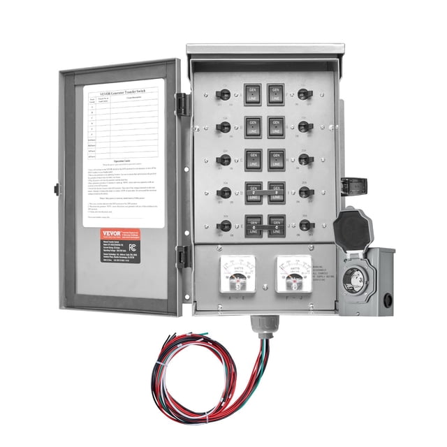 VEVOR Manual Transfer Switch 50Amp Generator Transfer Switch Kit NEMA 3R 12500W