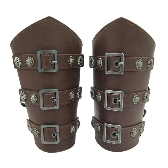 2 uds brazaletes medievales antiguos traje hombres Punk Marron Zulema Brazales de brazo