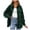 Green, variant on Women's Oversized Plaid Flannel Button Down Shacket Jacket with Pockets (Yellow, L)