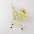 thumbnail image 2 of Monstrate Mini carrito de la compra, adorno de mesa, carrito de mano, almacenamiento de supermercado, juguetes para niños, decoración Decoración del hogar Amarillo, 2 of 6
