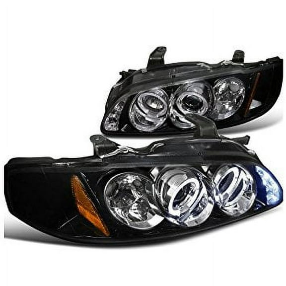 Spec-D Tuning 2LHP-SEN00G-TM Nissan Sentra Dual Halo Led Glossy Black Housing Projector Headlights