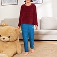 thumbnail image 6 of Susaid Blue Christmas Print Soft Teen Sleep Pants, Long Pajama Bottoms with Two Pockets and Elastic Waist, Designed for Ages 5-16-Medium, 6 of 6