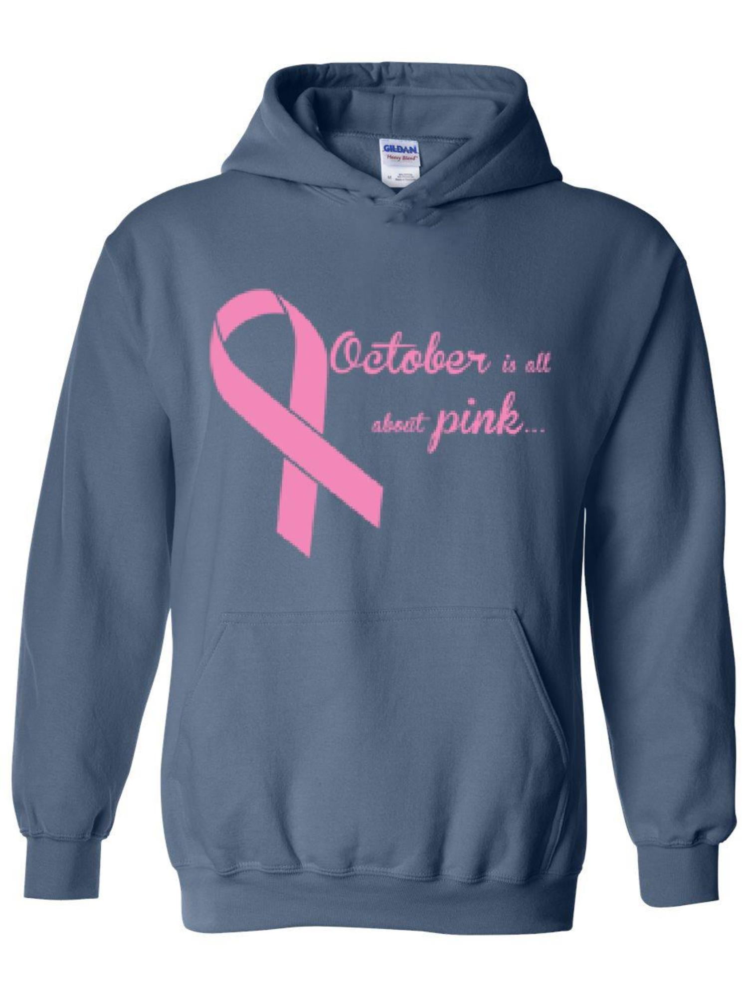 IWPF Unisex October All About Pink Cancer Awareness Hoodie Sweatshirt