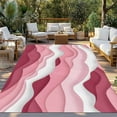 thumbnail image 3 of Fsddascl Pink Ombre Outdoor Rug for Patio/Deck/Porch, Non-Slip Large Area Rug 4 x 6 Ft, Modern Geometric Abstract Art Moire Indoor Outdoor Rugs Washable Area Rugs, Reversible Camping Rug Carpet, 3 of 5