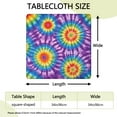 thumbnail image 2 of Colorful Rainbow Tie Dye Spiral Pattern Square Fitted Tablecloth with Elastic Edge,Square Table Cover,Washable Elastic Table Cover for Home Kitchen Party Decor 34"x34", 2 of 6