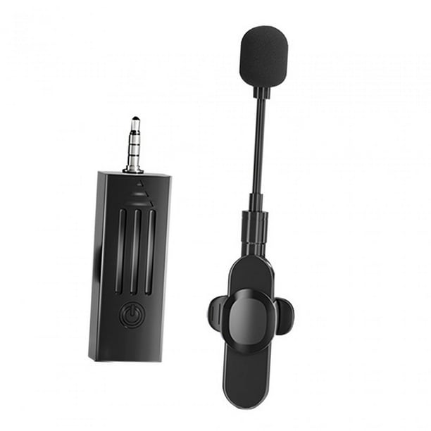 Micrófono de solapa inalámbrico Lavalier Lapel Mic ajustable práctico para transmisión en vivo 1 en 1
