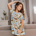 thumbnail image 3 of Bingfone Insects and Flowers Nightgowns for Women Sleep Shirts Short Sleeve Nightshirt Pullover Nightdress Soft Sleepwear, 3 of 6