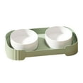 oshhnii Ceramic Elevated Cat Bowls Double Cat Food and Water Bowl Set