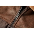 thumbnail image 6 of Men's Winter Coat Men's Retro Fashion Casual Jacket Winter Warm Cotton Hooded Coat Leather, 6 of 8