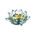 thumbnail image 3 of Crystal Lotus Tealight Candle Holder - Glass Tea Light Candlestick, Clear Crystal Figurine Ornament for Home, Office, Christmas, Halloween Decoration, 3 of 6