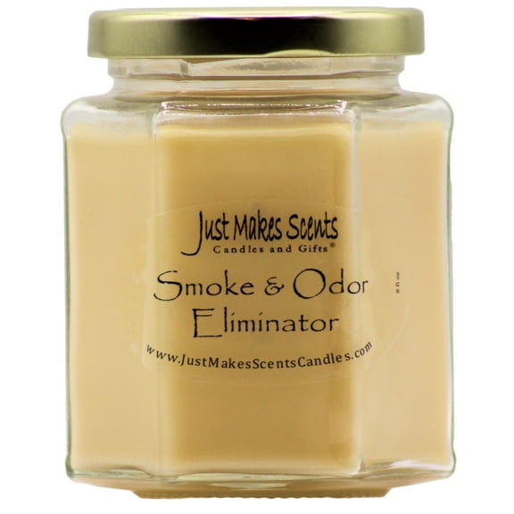 Smoke & Odor Eliminator Candle, 8 oz Hexagon jar