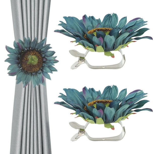 2 piezas de sujetadores de cortina con forma de girasol, clips para sujetar cortinas, clip para sujetar cortinas